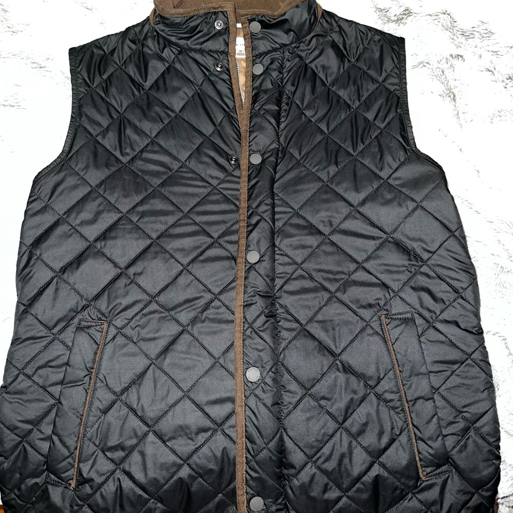 Peter Millar Men's Black Essex Melange Quilted
Vest Size M